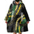 Hawaii Aloha Kakau Wearable Blanket Hoodie Puakenikeni and Maile Lei Twist