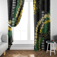Hawaii Aloha Kakau Window Curtain Puakenikeni and Maile Lei Twist