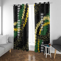 Hawaii Aloha Kakau Window Curtain Puakenikeni and Maile Lei Twist
