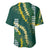 Hawaii Aloha Kakau Baseball Jersey Green Puakenikeni and Maile Lei Twist