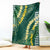 Hawaii Aloha Kakau Blanket Green Puakenikeni and Maile Lei Twist