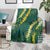 Hawaii Aloha Kakau Blanket Green Puakenikeni and Maile Lei Twist