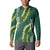 Hawaii Aloha Kakau Button Sweatshirt Green Puakenikeni and Maile Lei Twist