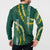 Hawaii Aloha Kakau Button Sweatshirt Green Puakenikeni and Maile Lei Twist