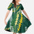 Hawaii Aloha Kakau Family Matching Mermaid Dress and Hawaiian Shirt Green Puakenikeni and Maile Lei Twist
