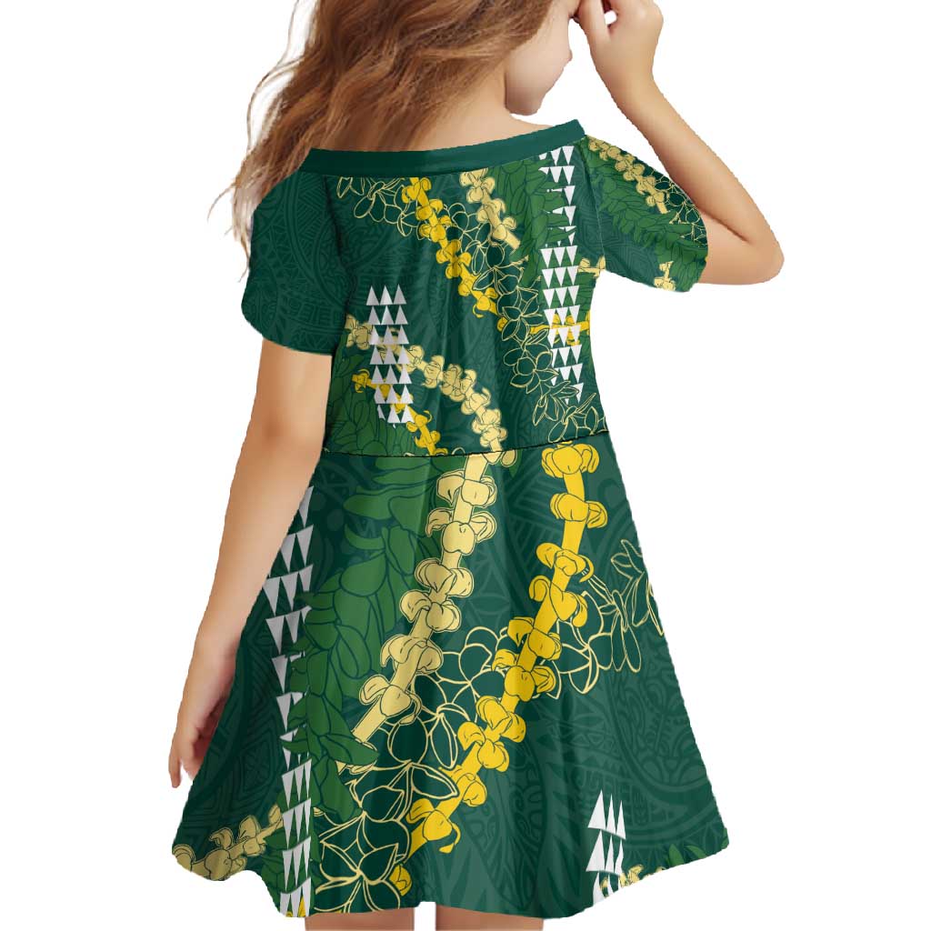 Hawaii Aloha Kakau Family Matching Tank Maxi Dress and Hawaiian Shirt Green Puakenikeni and Maile Lei Twist