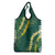 Hawaii Aloha Kakau Grocery Bag Green Puakenikeni and Maile Lei Twist