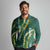 Hawaii Aloha Kakau Long Sleeve Polo Shirt Green Puakenikeni and Maile Lei Twist