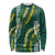 Hawaii Aloha Kakau Long Sleeve Shirt Green Puakenikeni and Maile Lei Twist