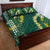 Hawaii Aloha Kakau Quilt Bed Set Green Puakenikeni and Maile Lei Twist