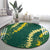 Hawaii Aloha Kakau Round Carpet Green Puakenikeni and Maile Lei Twist