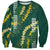 Hawaii Aloha Kakau Sweatshirt Green Puakenikeni and Maile Lei Twist