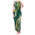 Hawaii Aloha Kakau Tank Maxi Dress Green Puakenikeni and Maile Lei Twist