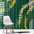 Hawaii Aloha Kakau Window Curtain Green Puakenikeni and Maile Lei Twist