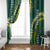 Hawaii Aloha Kakau Window Curtain Green Puakenikeni and Maile Lei Twist