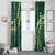 Hawaii Aloha Kakau Window Curtain Green Puakenikeni and Maile Lei Twist