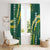 Hawaii Aloha Kakau Window Curtain Green Puakenikeni and Maile Lei Twist