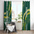 Hawaii Aloha Kakau Window Curtain Green Puakenikeni and Maile Lei Twist