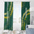 Hawaii Aloha Kakau Window Curtain Green Puakenikeni and Maile Lei Twist