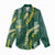 Hawaii Aloha Kakau Women Casual Shirt Green Puakenikeni and Maile Lei Twist