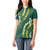 Hawaii Aloha Kakau Women Polo Shirt Green Puakenikeni and Maile Lei Twist