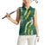 Hawaii Aloha Kakau Women Sleeveless Polo Shirt Green Puakenikeni and Maile Lei Twist