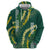 Hawaii Aloha Kakau Zip Hoodie Green Puakenikeni and Maile Lei Twist