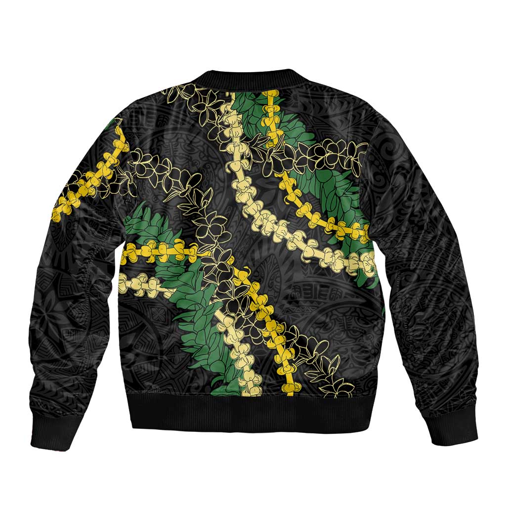 Hawaii Puakenikeni - Maile Lei Bomber Jacket Obsidian Black