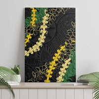 Hawaii Puakenikeni - Maile Lei Canvas Wall Art Obsidian Black