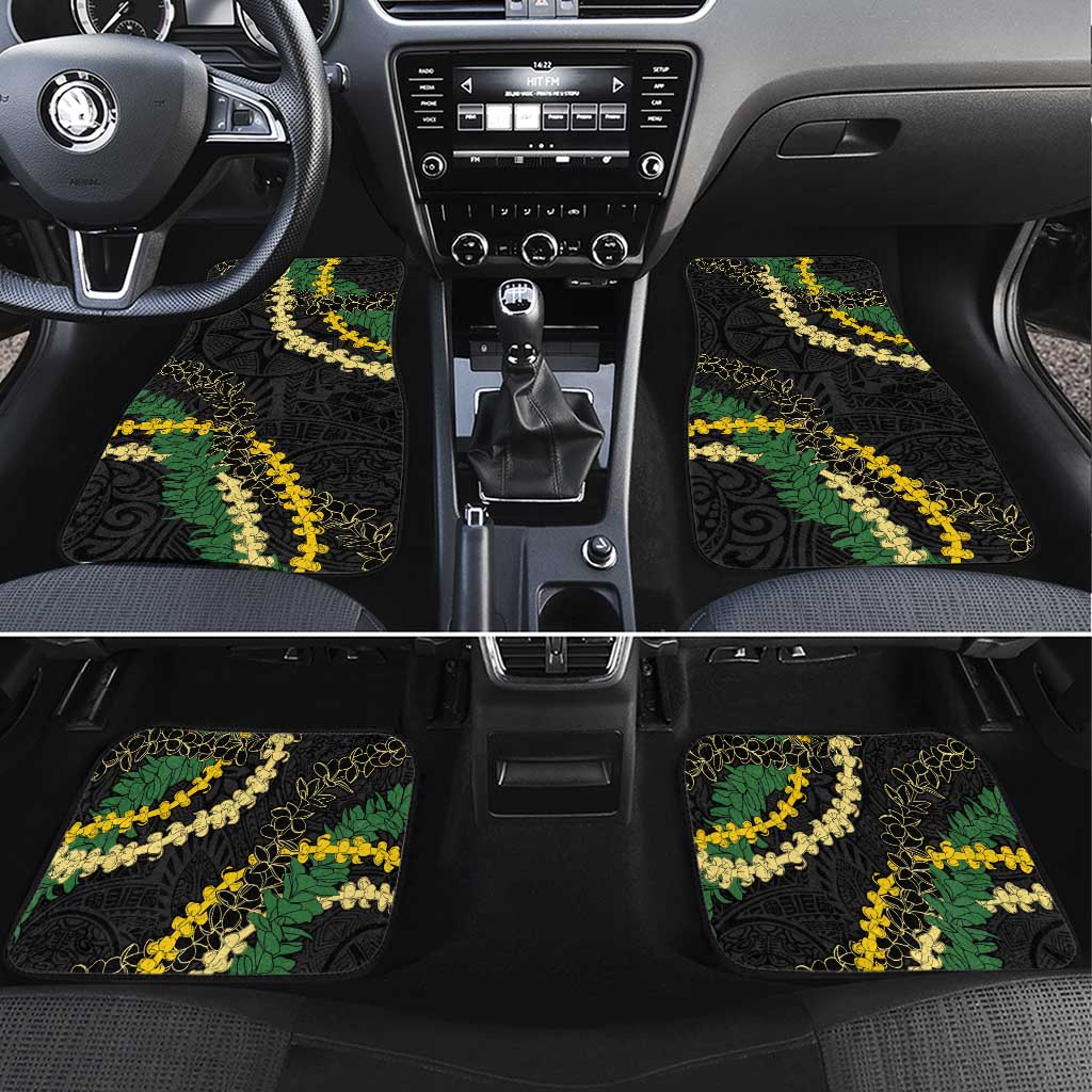 Hawaii Puakenikeni - Maile Lei Car Mats Obsidian Black