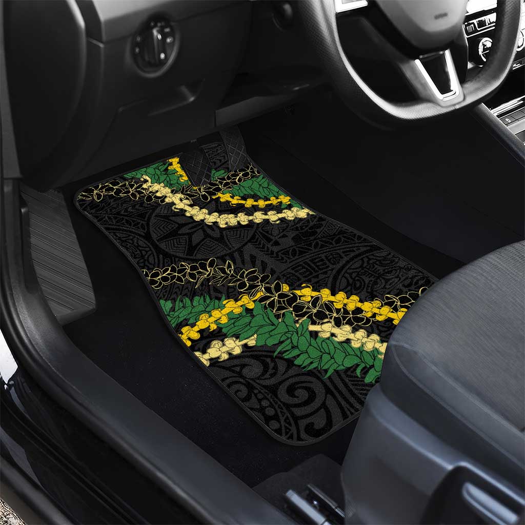 Hawaii Puakenikeni - Maile Lei Car Mats Obsidian Black