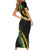 Hawaii Puakenikeni - Maile Lei Family Matching Short Sleeve Bodycon Dress and Hawaiian Shirt Obsidian Black