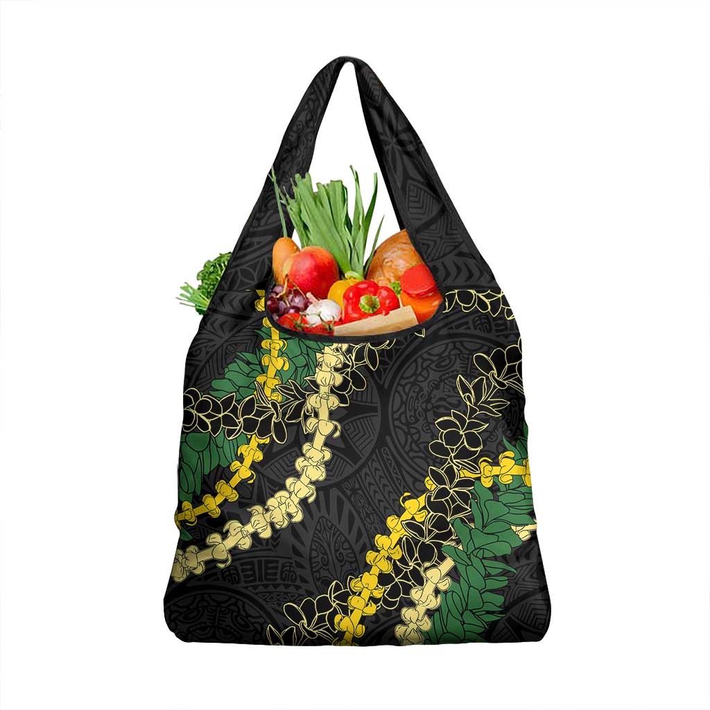 Hawaii Puakenikeni - Maile Lei Grocery Bag Obsidian Black