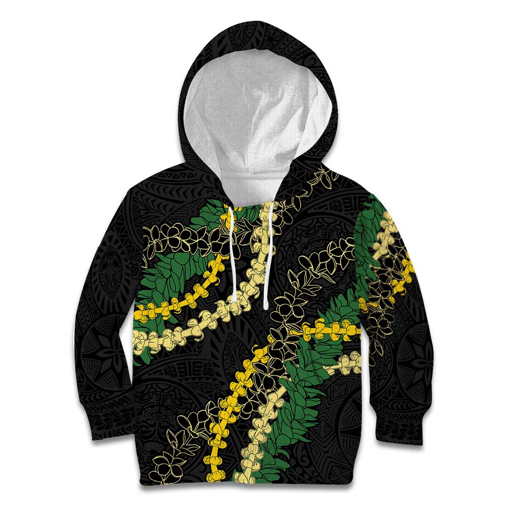 Hawaii Puakenikeni - Maile Lei Kid Hoodie Obsidian Black