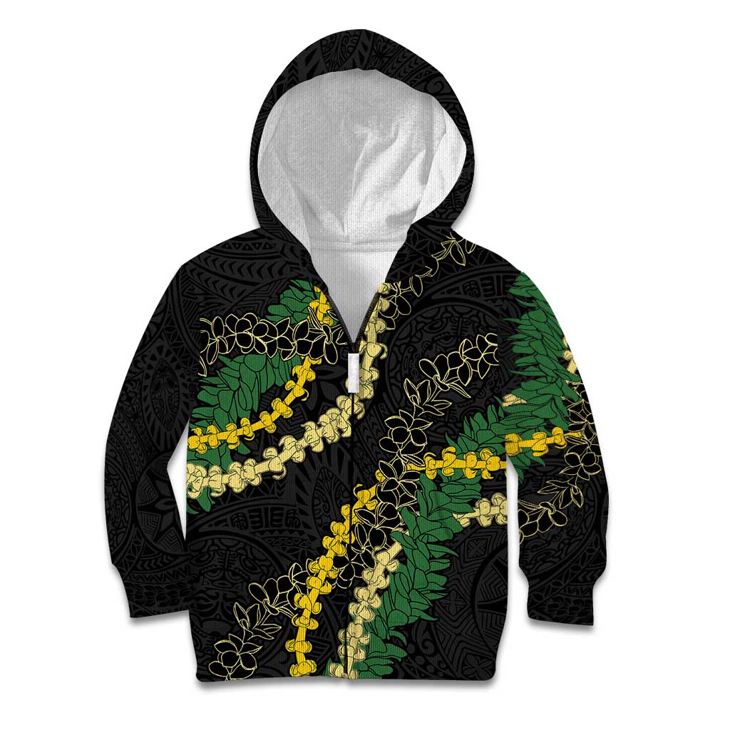Hawaii Puakenikeni - Maile Lei Kid Hoodie Obsidian Black