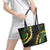 Hawaii Puakenikeni - Maile Lei Leather Tote Bag Obsidian Black