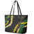 Hawaii Puakenikeni - Maile Lei Leather Tote Bag Obsidian Black