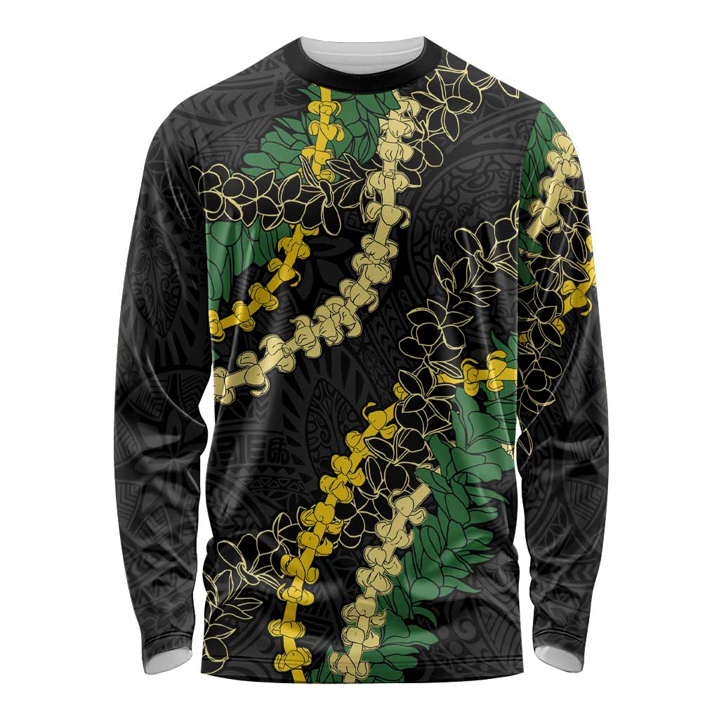 Hawaii Puakenikeni - Maile Lei Long Sleeve Shirt Obsidian Black