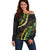 Hawaii Puakenikeni - Maile Lei Off Shoulder Sweater Obsidian Black