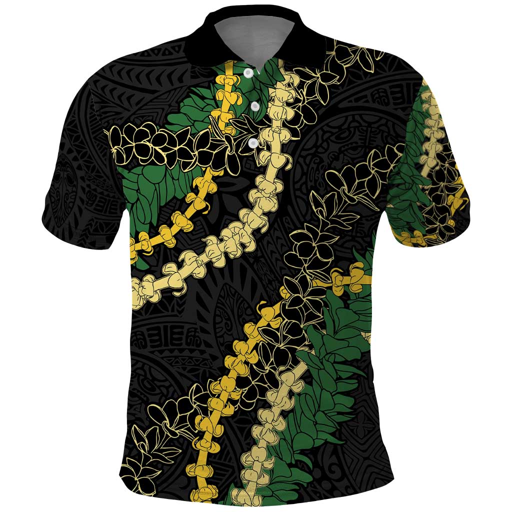 Hawaii Puakenikeni - Maile Lei Polo Shirt Obsidian Black