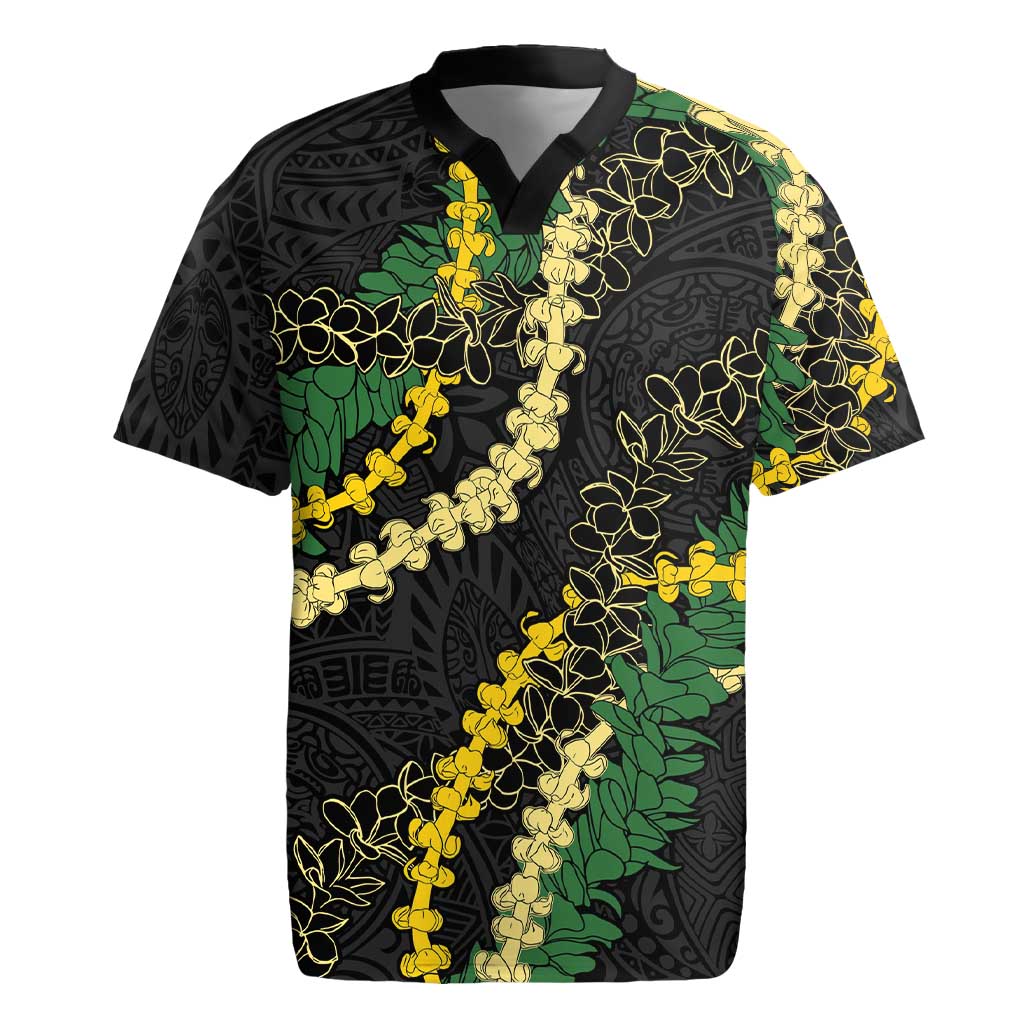 Hawaii Puakenikeni - Maile Lei Rugby Jersey Obsidian Black