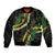 Hawaii Puakenikeni - Maile Lei Sleeve Zip Bomber Jacket Obsidian Black