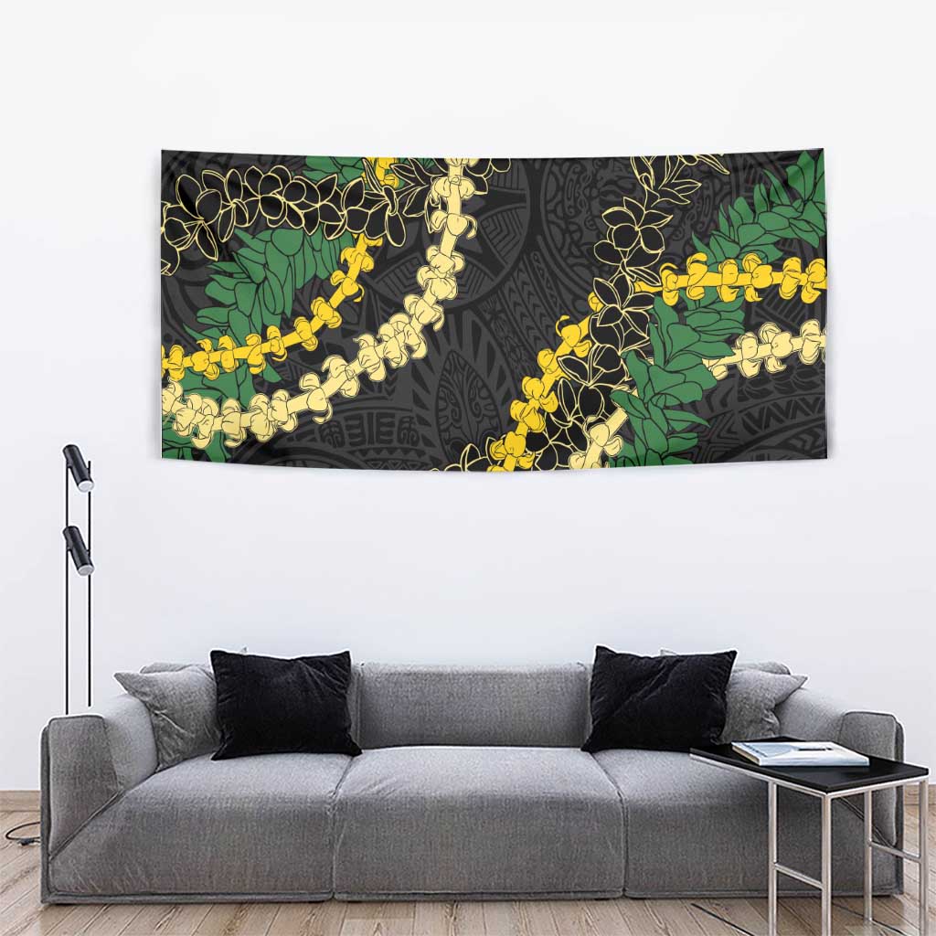 Hawaii Puakenikeni - Maile Lei Tapestry Obsidian Black