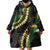 Hawaii Puakenikeni - Maile Lei Wearable Blanket Hoodie Obsidian Black