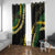 Hawaii Puakenikeni - Maile Lei Window Curtain Obsidian Black