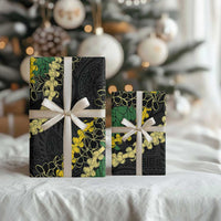Hawaii Puakenikeni - Maile Lei Wrapping Paper Obsidian Black