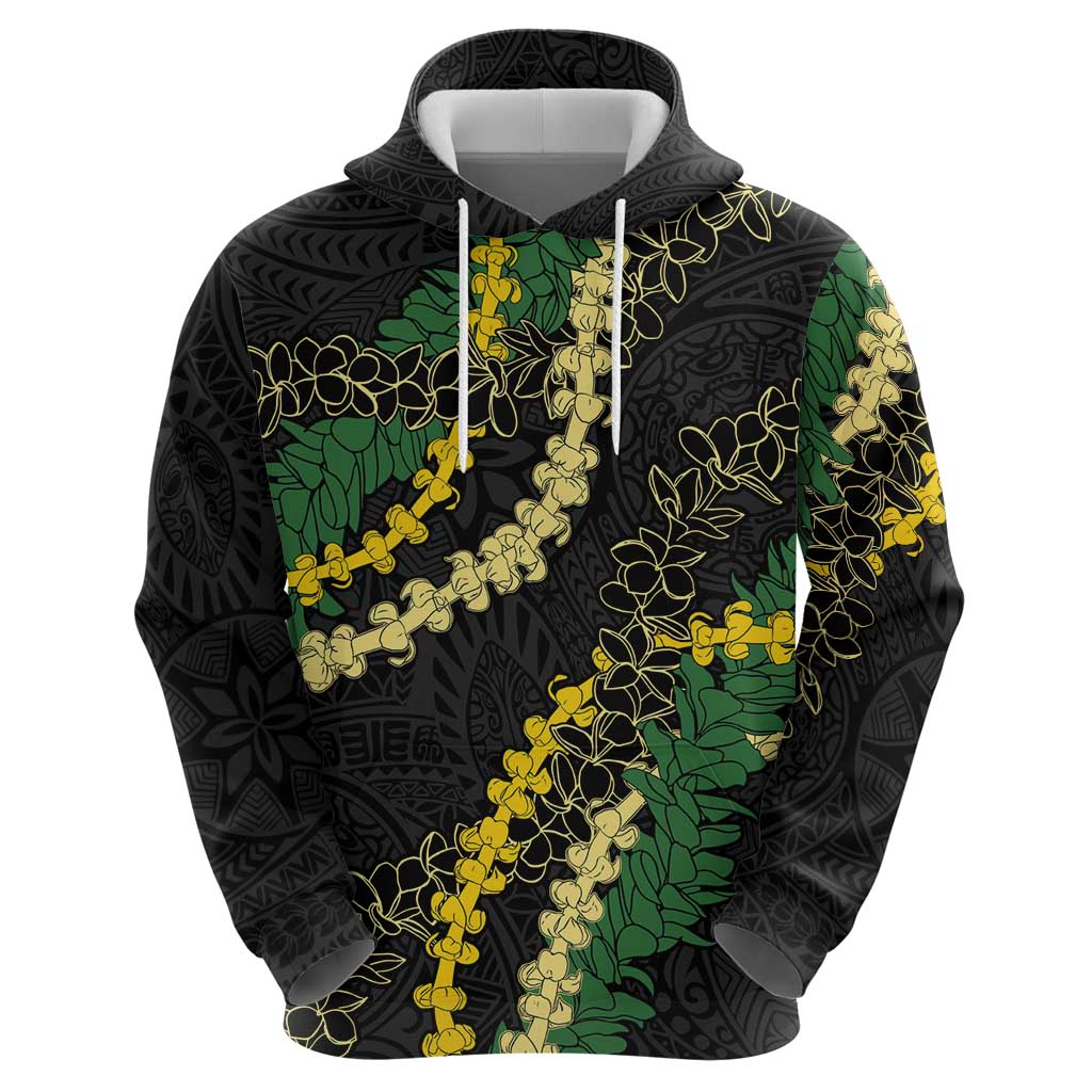 Hawaii Puakenikeni - Maile Lei Zip Hoodie Obsidian Black