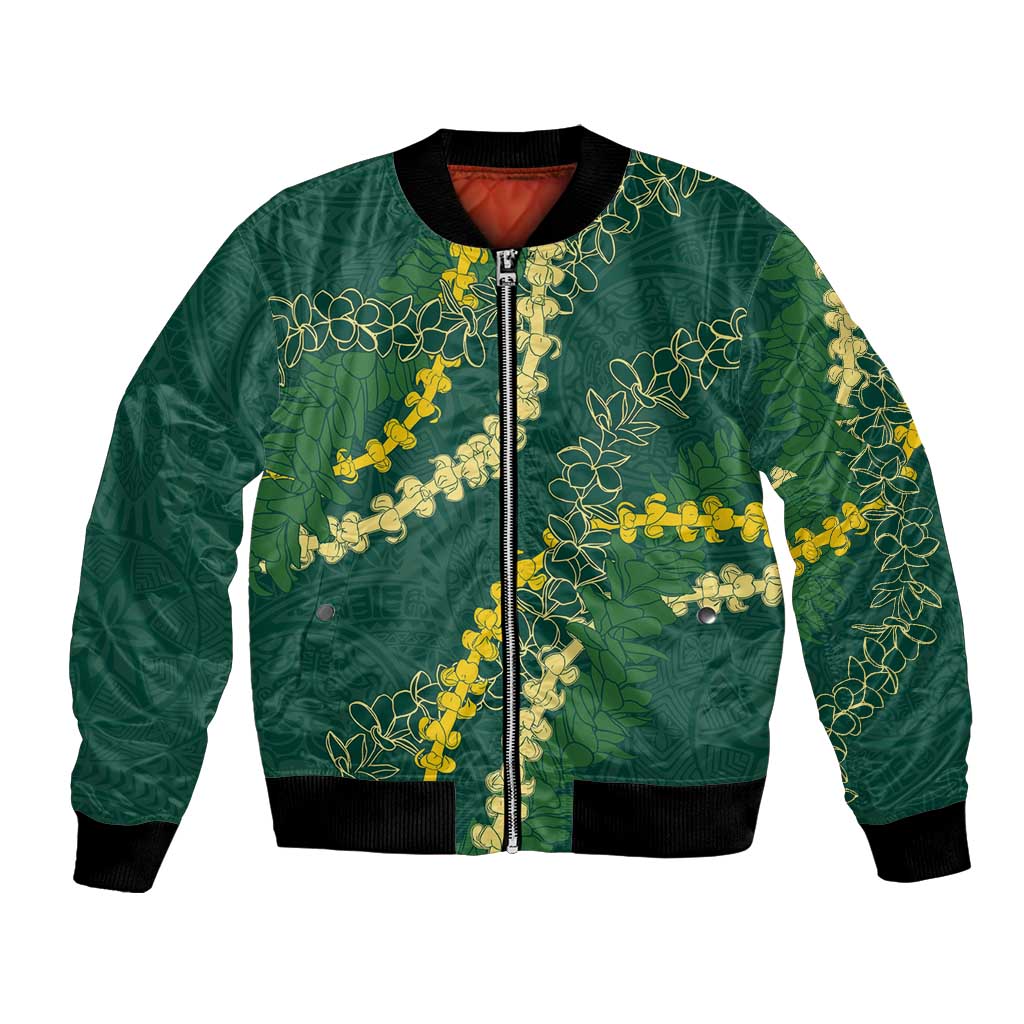 Hawaii Puakenikeni - Maile Lei Bomber Jacket Sage Green