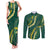 Hawaii Puakenikeni - Maile Lei Couples Matching Tank Maxi Dress and Long Sleeve Button Shirt Sage Green