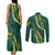 Hawaii Puakenikeni - Maile Lei Couples Matching Tank Maxi Dress and Long Sleeve Button Shirt Sage Green